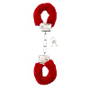 Меховые красные наручники Shots Media BV SHT255RED