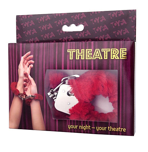 Наручники с красной меховой опушкой ToyFa 951028