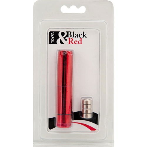 Красный вибратор в виде помады ToyFa 905011-9 (9 см)