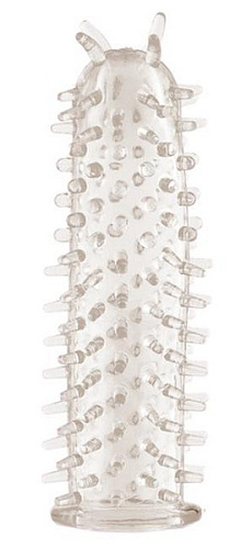 Прозрачная насадка на фаллос с шипами ToyFa 818030-1 (11,5 см)