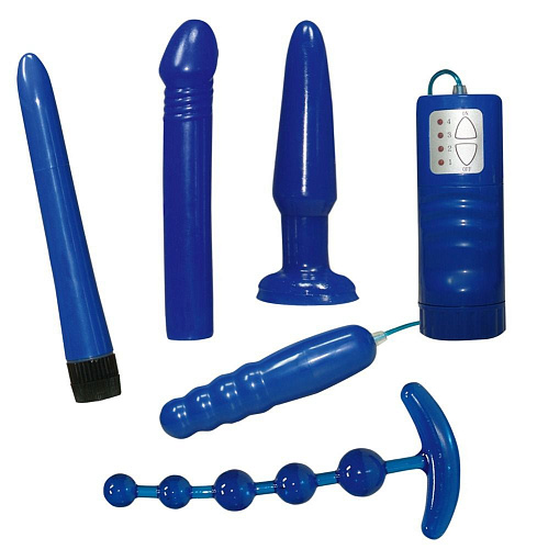 Синий вибронабор с анальной цепочкой Orion 0565628