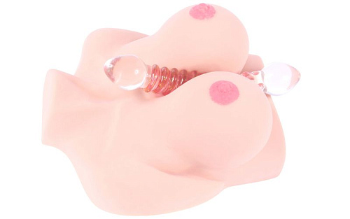 Мастурбатор-полуторс телесного цвета в натуральную величину KOKOS TITTIES D_cup M10-00-07-2