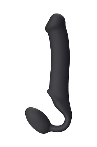 Чёрный безремневой страпон Strap-on-me Silicone Bendable Strap-On XL 6012888