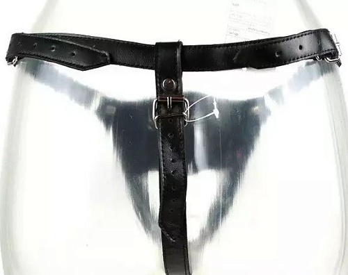 Страпон унисекс с гелевой красной насадкой-фаллосом Подиум Р62А (16 см)