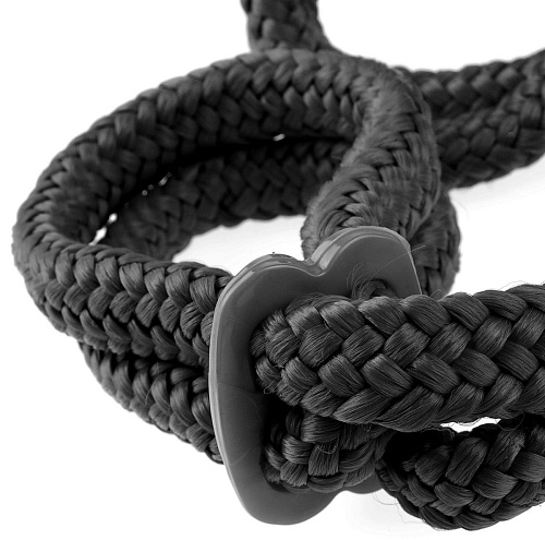 Черные верёвочные оковы на руки или ноги Silk Rope Love Cuffs Pipedream PD3867-23
