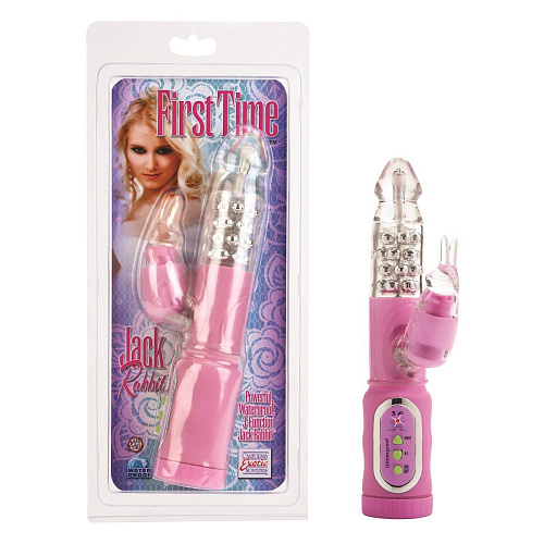 Розовый вибромассажёр California Exotic Novelties FIRST TIME JACK RABBIT SE-0004-50-2 (14,5 см)