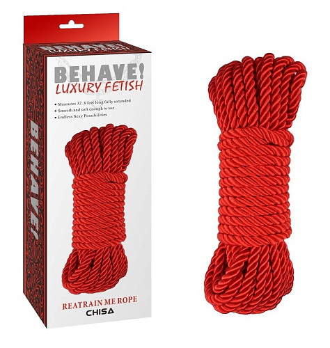 Красная верёвка для шибари Chisa Reatrain Me Rope CN-632176215 (10 м)