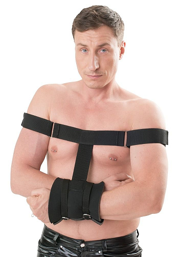 Черная сбруя на предплечья с фиксацией рук Torso Restraints Orion 05336960000