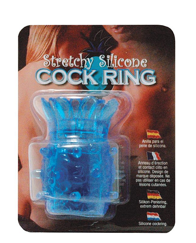 Насадка на пенис в виде распускающегося цветка в синем цвете Seven Creations SILICON TICKLER COCK RING 2K754CBLU