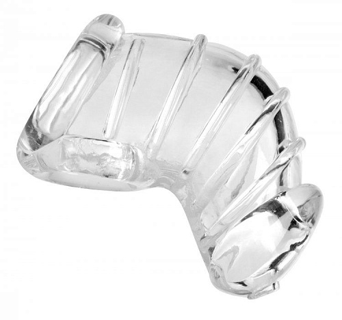 Прозрачная насадка для ограничения эрекции XR Brands Detained Soft Body Chastity Cage AE408