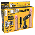 Чёрный с бежевым секс-набор Drilldo DELUXE DRILLDO SET 6 PIECE DDS-003