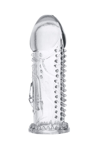 Прозрачная гелевая насадка с рельефом ToyFa 818019-1 (13 см)