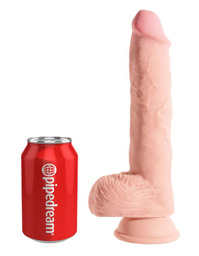 Телесный фаллоимитатор на присоске Pipedream 10 Triple Density Fat Cock with Balls PD5722-21 (27,9 см)