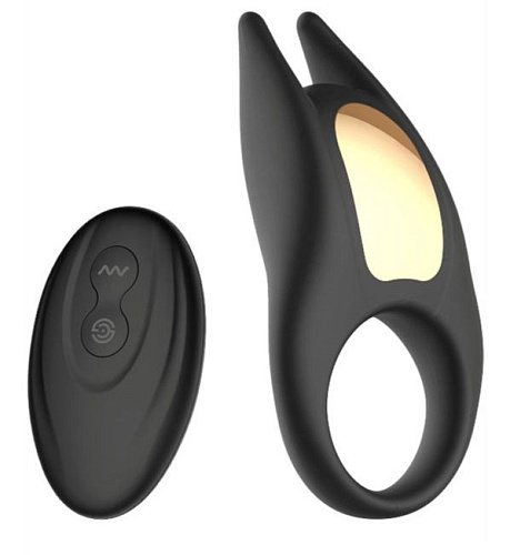 Чёрное эрекционное виброкольцо с пультом ДУ Winyi Lucas II  WY0523-BLA