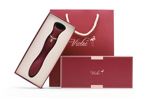 Бордовый вибратор с screen-touch управлением Viotec MIRACLE CHANCE 1806P1 (21 см)