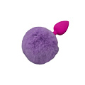 Маленькая розовая силиконовая пробка с пушистым фиолетовым хвостиком Пикантные штучки DPSSP022PUR