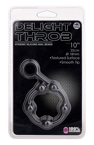 Чёрная анальная цепочка NMC DELIGHT THROB ANAL SPIKED BEADS 111616 (25 см)