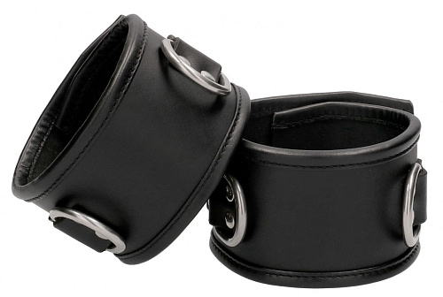 Чёрные поножи Shots Media BV Restraint Ankle Cuff With Padlock PAI018BLK
