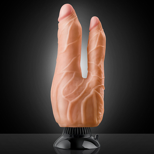 Вибратор телесного цвета для двойного проникновения Pipedream Real Feel Deluxe №8 Double Penetrator PD1518-21 (13 см)