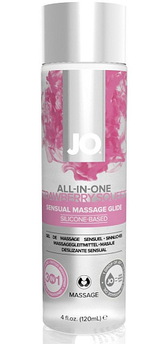 Массажный гель клубничный System JO ALL-IN-ONE Massage Oil JO40438