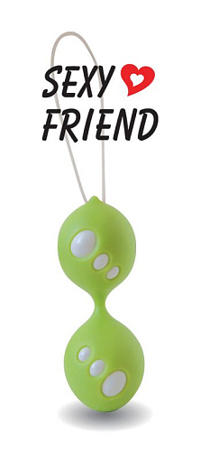 Зёленые силиконовые вагинальные шарики со шнурком Bior toys SF-70046-8