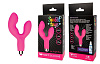 Розовый силиконовый вибромассажёр с клиторальным стимулятором Bior toys ST-40146-6