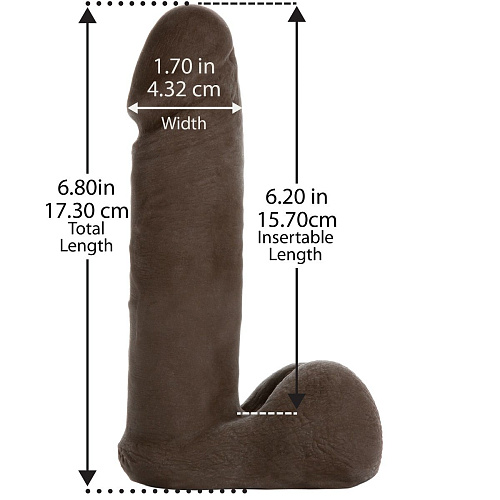 Коричневая насадка Vac-U-Lock Doc Johnson 6 ULTRASKYN Cock 1015-30-BX (17,3 см)