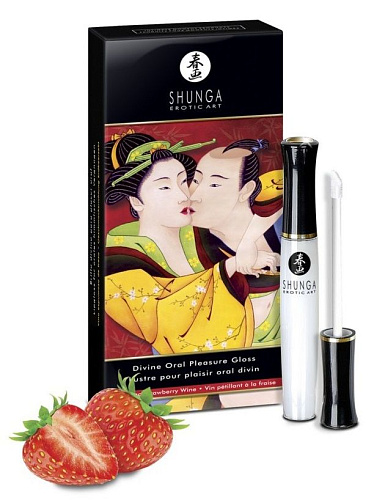 Возбуждающий блеск для губ со вкусом клубники и шампанского Shunga «Божественное удовольствие»7900