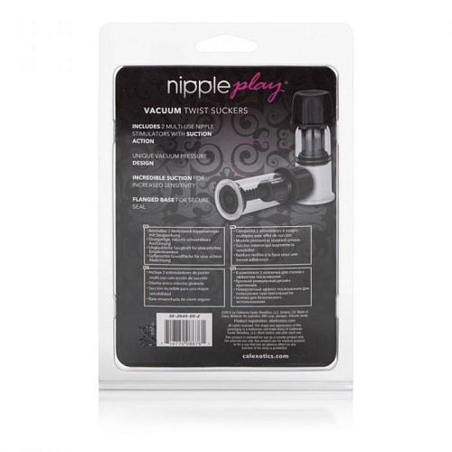 Чёрные помпы для сосков California Exotic Novelties Nipple Play Vacuum Twist Suckers SE-2645-05-2