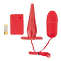 Красный вибронабор с пультом дистанционного управления ToyFa 901311-9