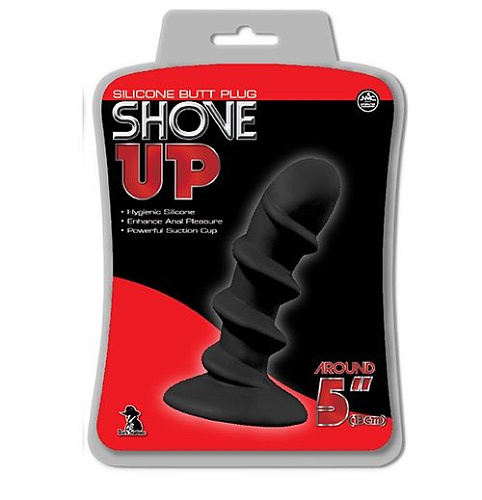 Чёрный анальный стимулятор со спиралью NMC SHOVE UP SILICONE BUTTPLUG BLACK 111710 (12,7 см)