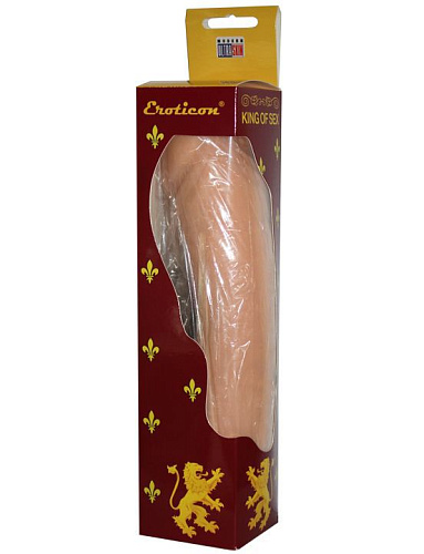 Телесный вибратор-гигант на присоске Eroticon 30069 (26,5 см)