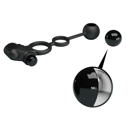 Чёрное эрекционное виброкольцо Baile Vibrating Penis Sleeve IV BI-210211