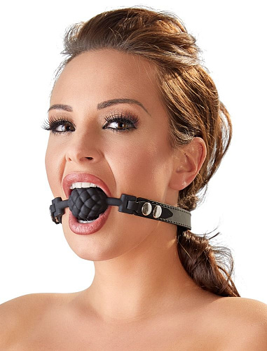 Чёрный силиконовый рельефный кляп Orion Silicone Ball Gag 24926601001