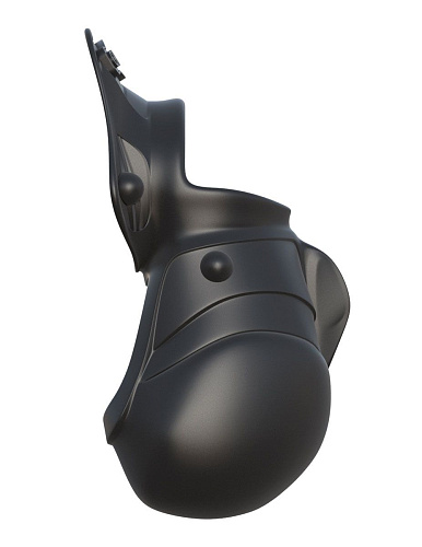 Чёрное эрекционное кольцо с фиксацией мошонки Pipedream Rock Hard Ball Banger PD5907-23