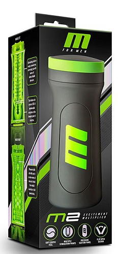 Мастурбатор-вагина чёрно-зелёного цвета Blush Novelties M2 SUPERIOR STROKER  BN-83005