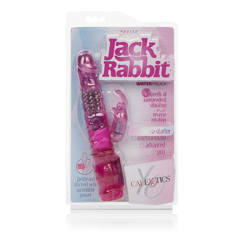 Розовый вибромассажёр California Exotic Novelties Petite Jack Rabbit SE-0610-35-2 (24 см)
