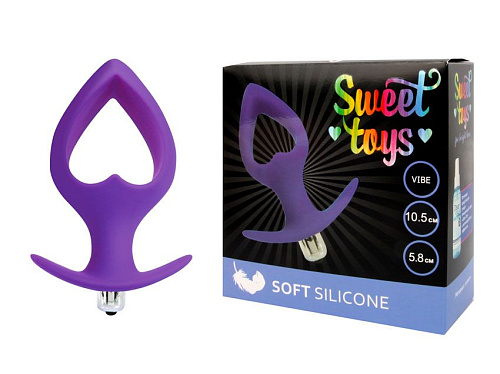 Фиолетовая вибровтулка-сердечко с ограничителем Bior toys ST-40174-5 (10,5 см)