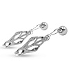 Серебристые зажимы на соски EDC Wholesale Easytoys TJapanese Clover Clamps With Weights ET629SIL
