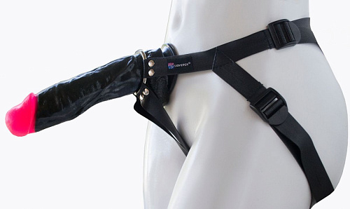 Страпон с розовой головкой LOVETOY (А-Полимер) Harness Realistic 275503 (20,5 см)