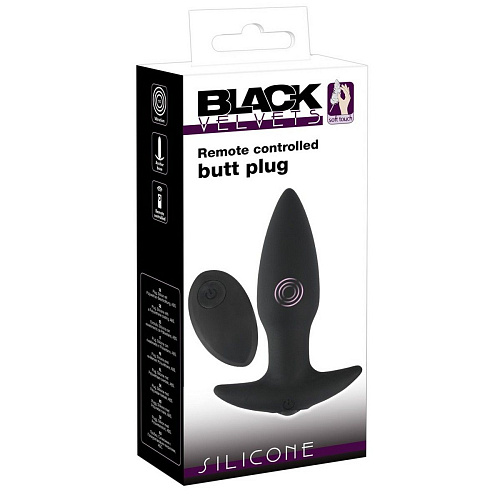 Чёрная анальная вибропробка с пультом ДУ Orion Remote controlled Butt Plug 05969140000 (13 см)