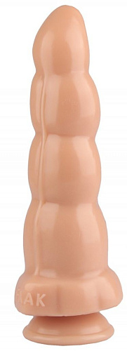 Телесный рельефный анальный фаллоимитатор Сумерки богов 1017-09 BX DD (22 см)