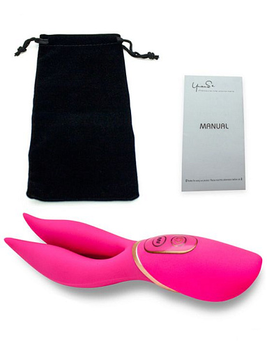 Розовый вибратор с 2 ушками Yuanse Flower Core V-16815 (18,1 см)