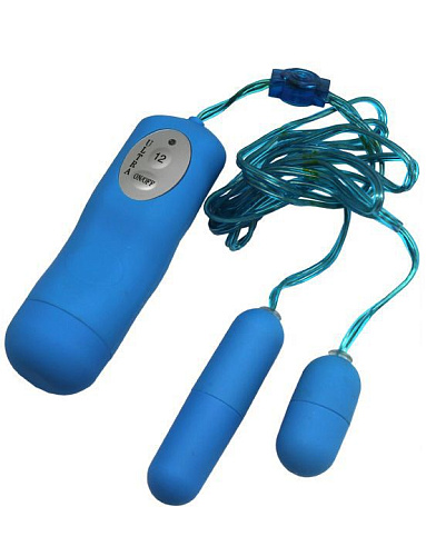 Два голубых виброяйца с пультом Eroticon Twin Desire 30313-2