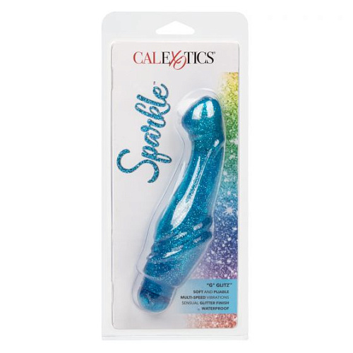 Голубой вибратор с блёстками California Exotic Novelties G Glitz SE-0795-50-2 (17,5 см)