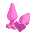 Розовая анальная пробка с основанием-сердечком Blush Novelties CANDY HEART BE MINE BL-95610 (8 см)