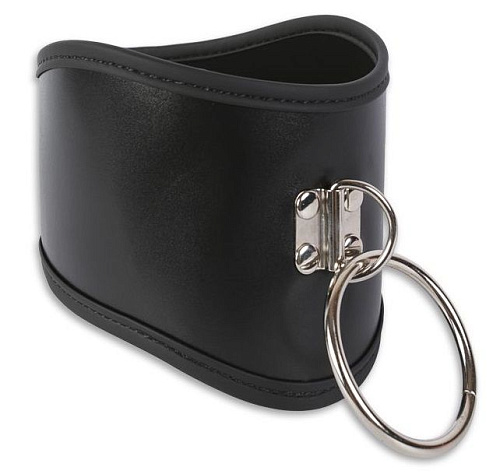 Чёрный широкий анатомический ошейник Пикантные штучки DP080