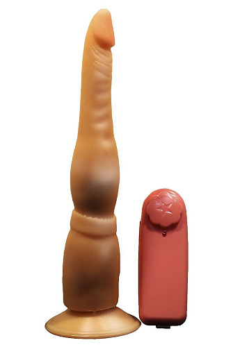 Телесный анальный вибростимулятор с пультом LOVETOY (А-Полимер) 445120 (20,5 см)