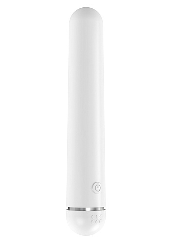 Белый классический вибратор OVO F5 WHITE (18 см)