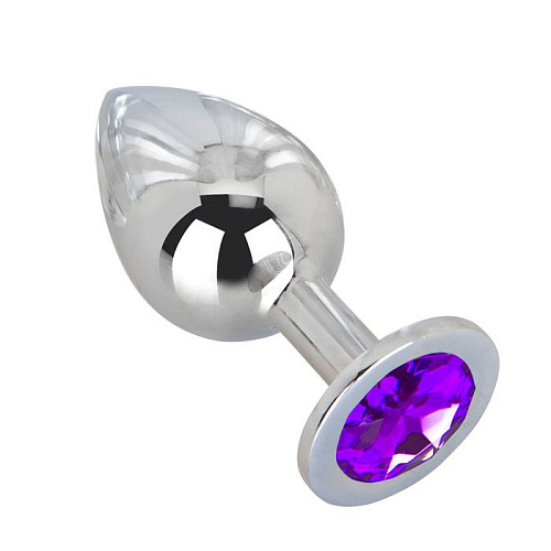 Большой плаг из стали с фиолетовым кристаллом Erotic Fantasy Violet Dream EF-HM-016 (9,5 см)